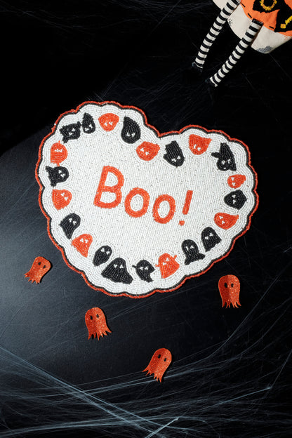 Boo! Heart Beaded Halloween Placemat