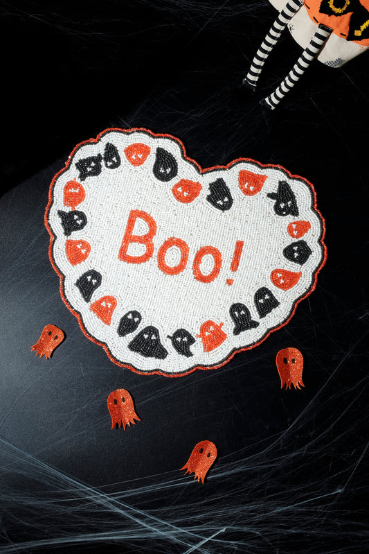 Boo! Heart Beaded Halloween Placemat