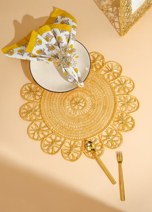 Luxe Lattice Bloom Metal Placemats