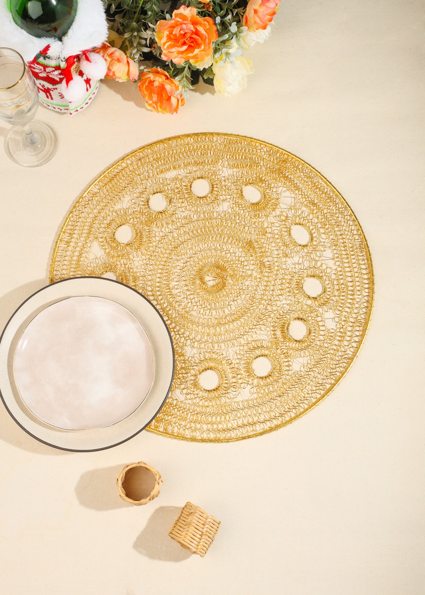 Midnight Petal Silhouette Metal Placemats