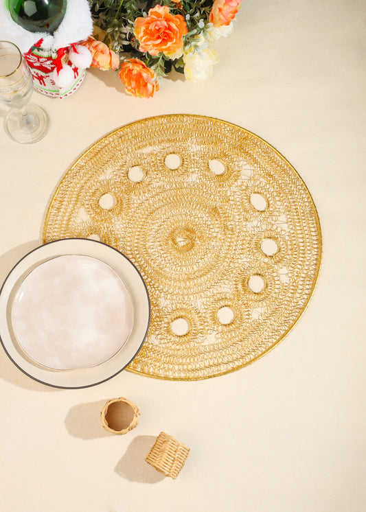 Midnight Petal Silhouette Metal Placemats