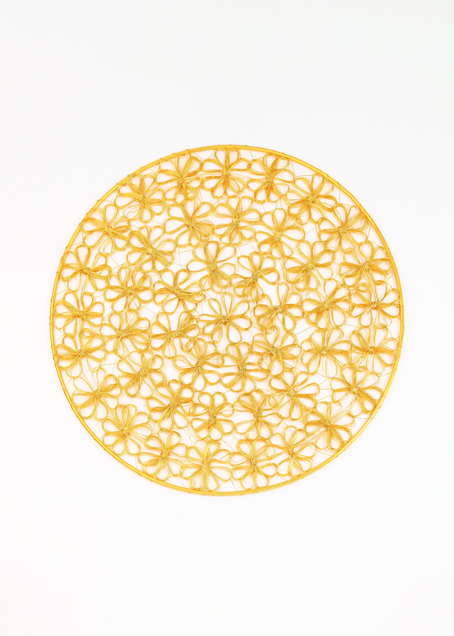 Golden Bloom Lace Metal Placemat