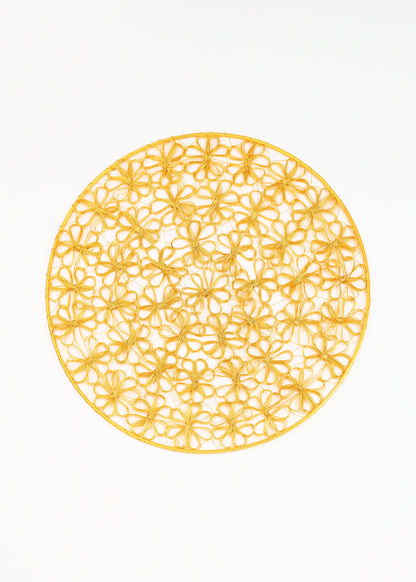Golden Bloom Lace Metal Placemat