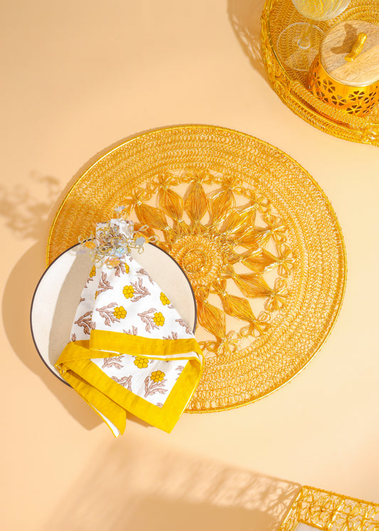Sunburst Petal Weave Metal Placemat