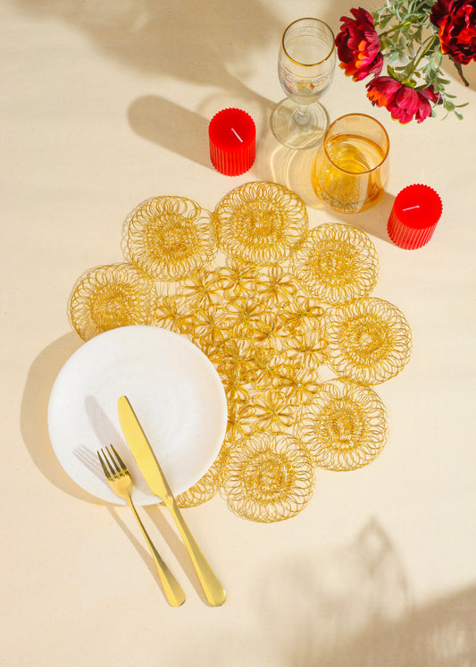 Golden Orbit Metal Placemats