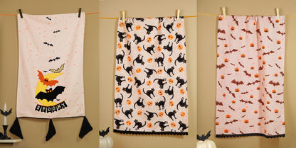 The "Haunted Hues" Artisan Kitchen Tea Towel Set of 3