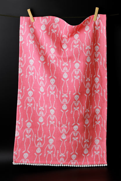 The "Pink & Spooky" Artisan Kitchen Tea Towel Set of 3