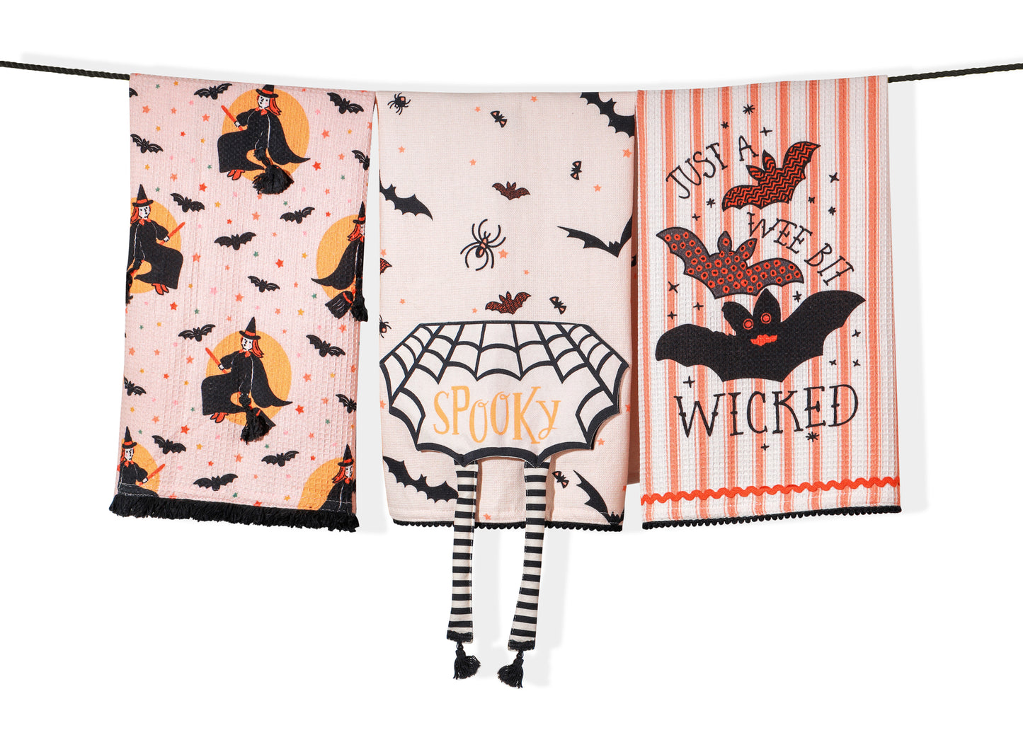 The "Wicked Whimsy" Artisan Kitchen Tea Towel Set of 3