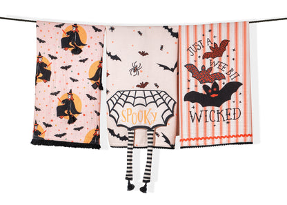 The "Wicked Whimsy" Artisan Kitchen Tea Towel Set of 3