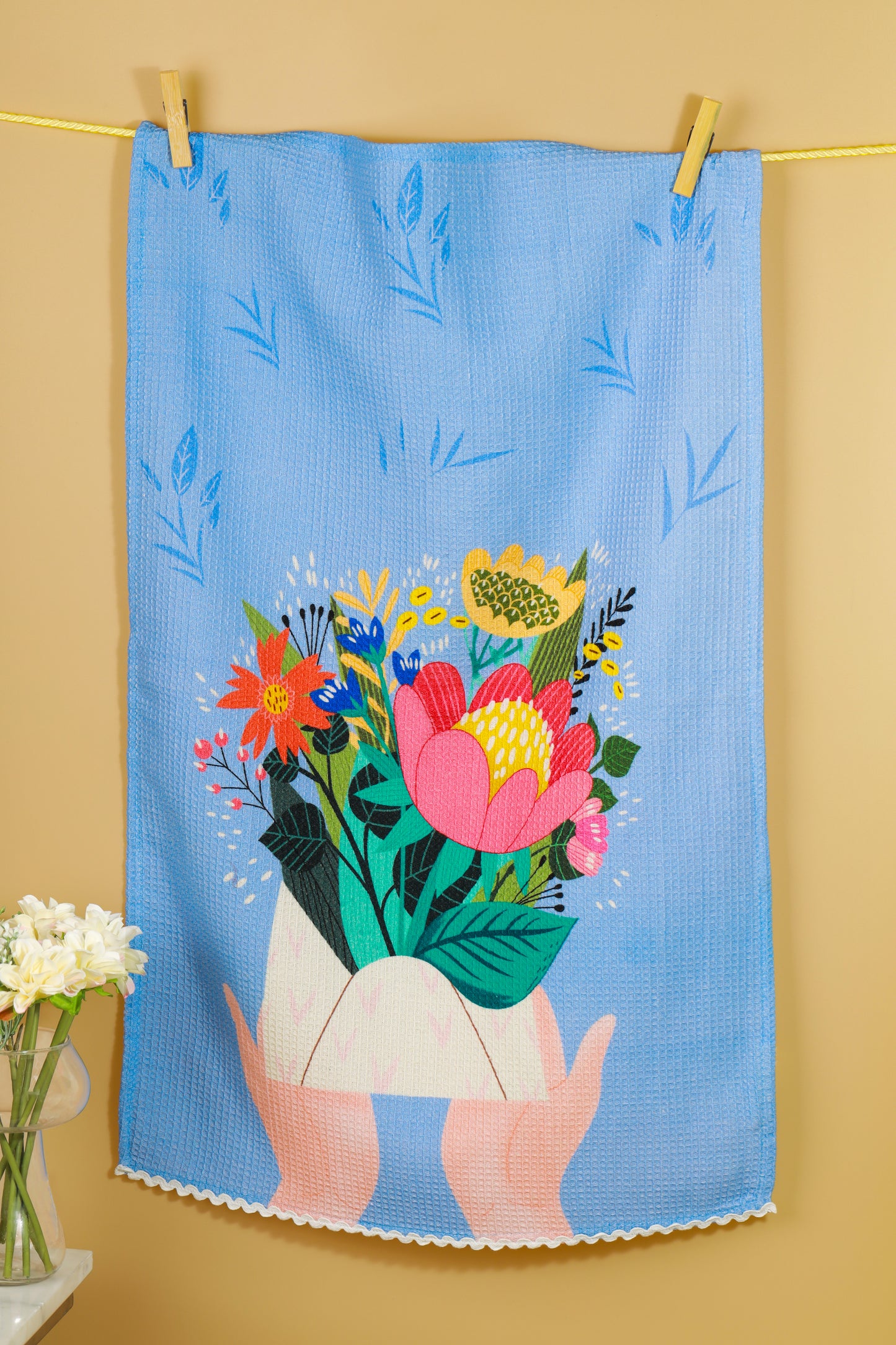 The "Sweet Wishes & Happiness" Artisan Kitchen Tea Towel Set of 3