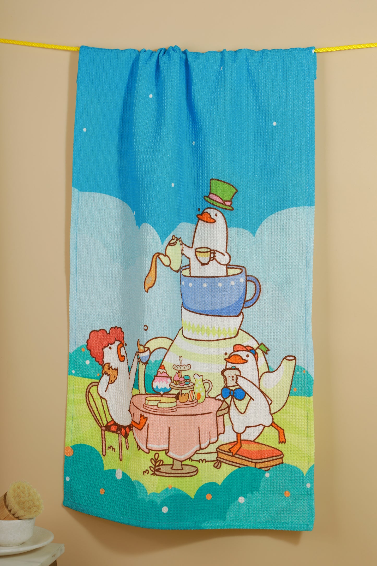 The "Gaggle of Geese" Artisan Kitchen Tea Towel Set of 3
