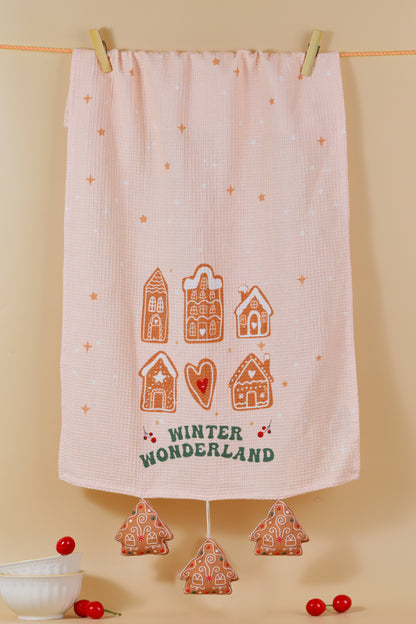The "Gingerbread Cheer" Artisan Kitchen Tea Towel Set of 3