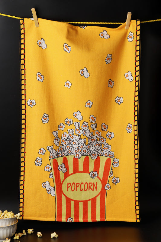 The "Movie Night" Artisan Kitchen Tea Towel Set of 3