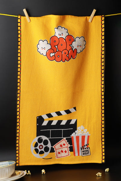 The "Movie Night" Artisan Kitchen Tea Towel Set of 3
