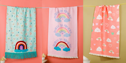 The "Believe in Miracles" Artisan Kitchen Tea Towel Set of 3