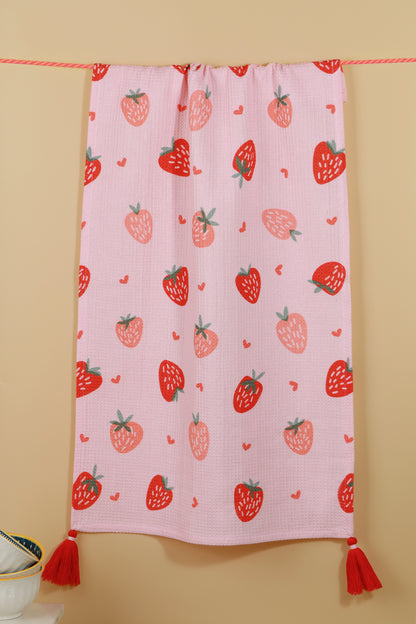 The "Strawberry Fields Forever" Artisan Kitchen Tea Towel Set of 3
