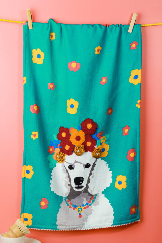 The "Chic Canine Couture" Artisan Kitchen Tea Towel Set of 3