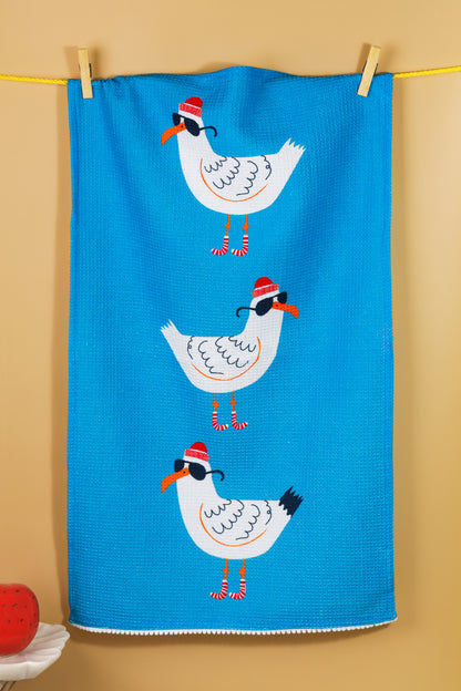 The "Happy Place" Artisan Kitchen Tea Towel Set of 3