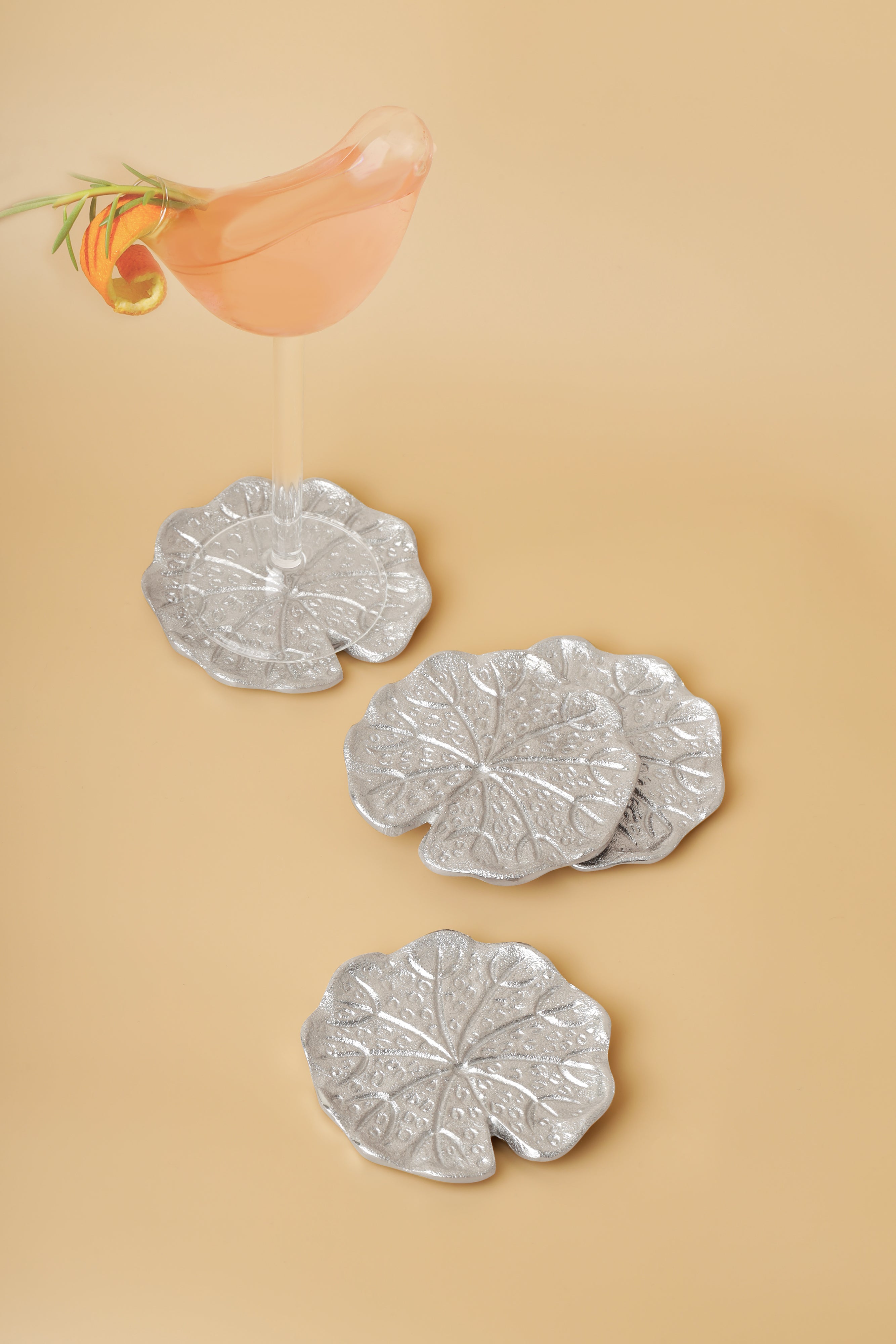 Tiramisu USA Victoria Argentum Lily Pad Coasters - Thumbnail 2