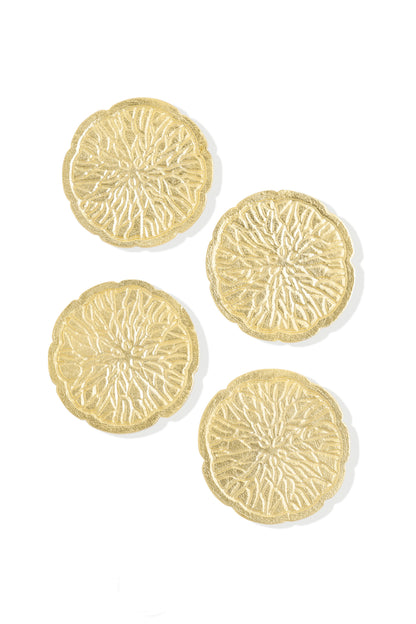 Solstice Etched Gold Coasters | Set of 4