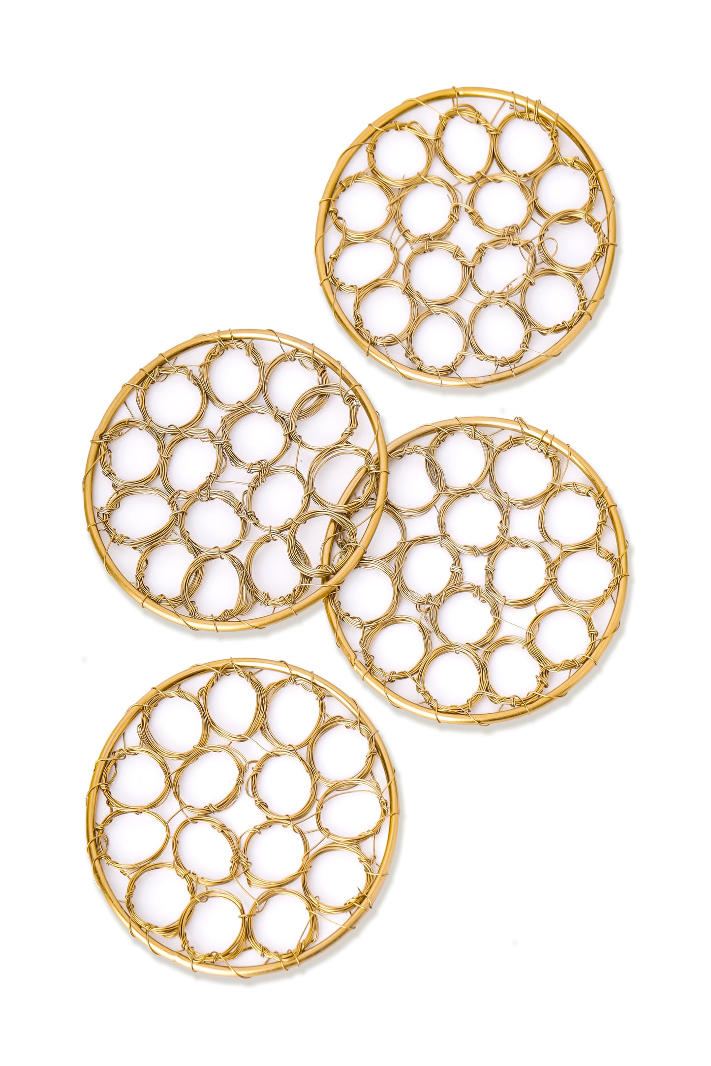 Catenary Sculptural Ring Coasters – Set of 4