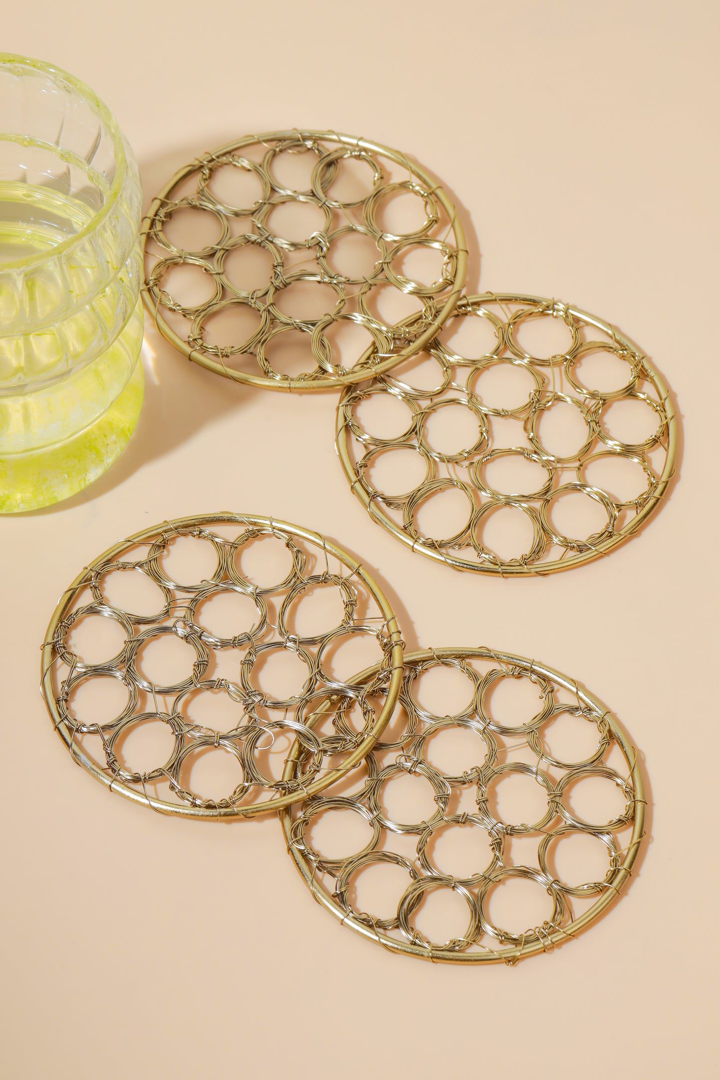 Catenary Sculptural Ring Coasters – Set of 4