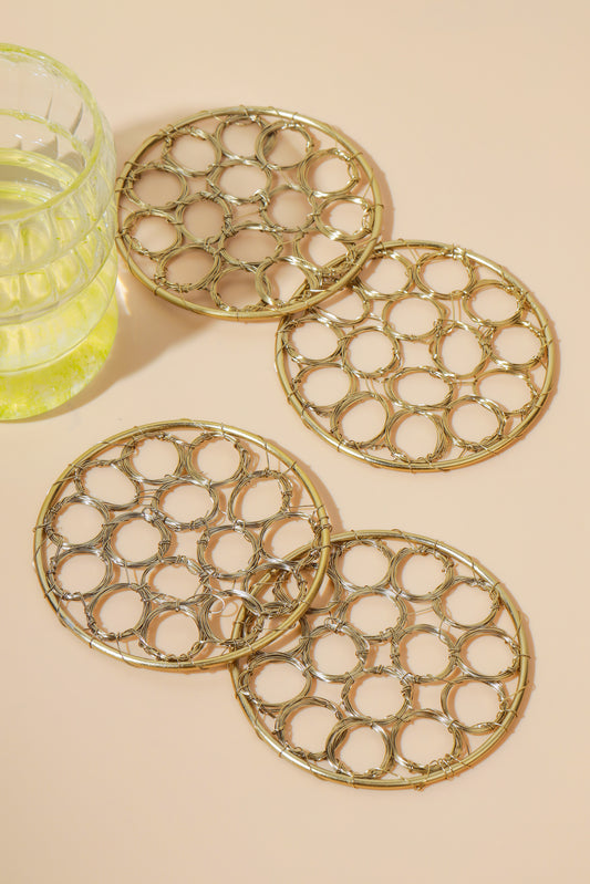 Catenary Sculptural Ring Coasters – Set of 4