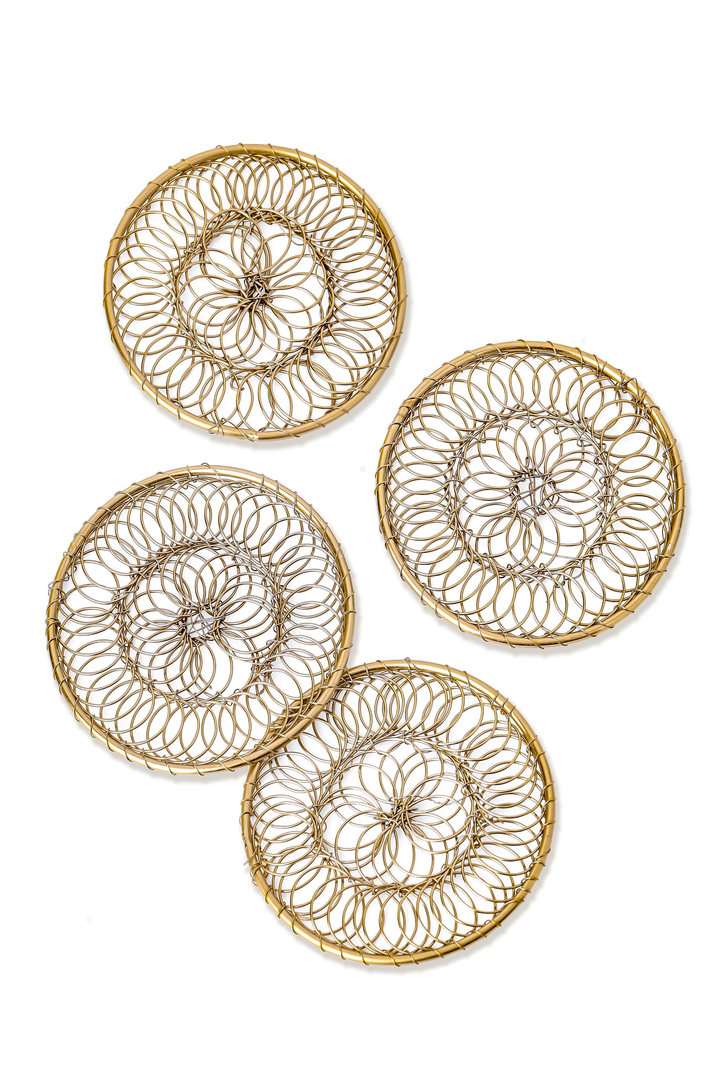 Aurelian Hand-Woven Filigree Coasters – Set of 4