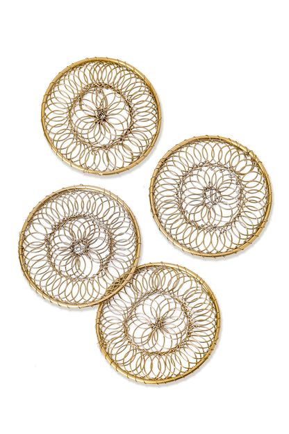 Aurelian Hand-Woven Filigree Coasters – Set of 4