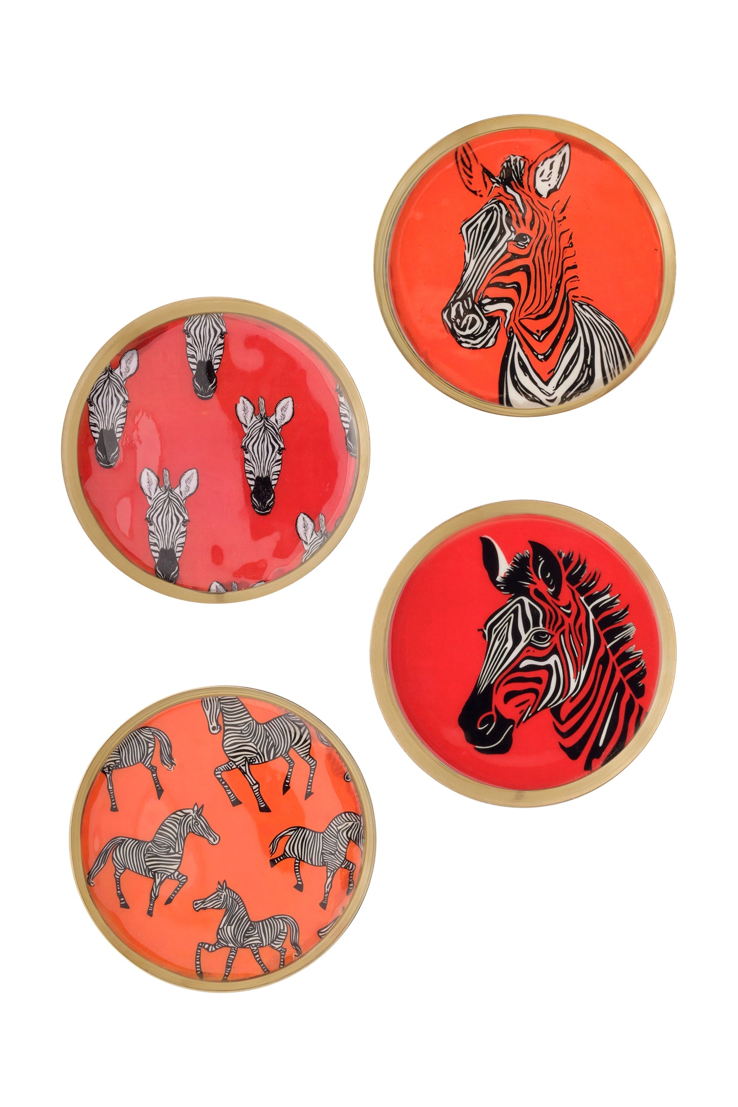 Safari Chic Metal Coaster Set (Zebra Print)