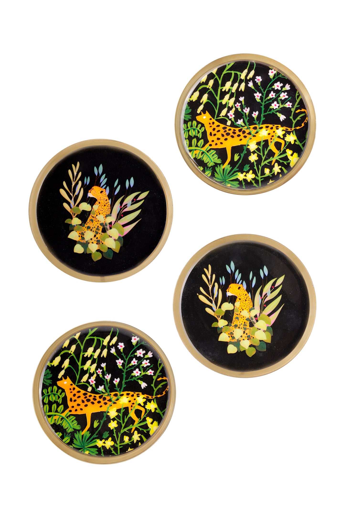 Midnight Jungle Metal Coaster Set