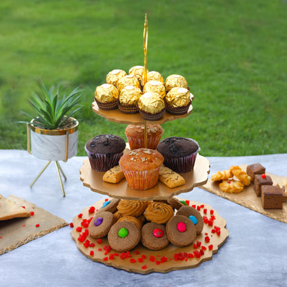 Tiramisu Three-Tier Resin Dessert Stand