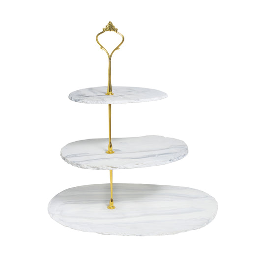 Tiramisu Three-Tier Resin Dessert Stand