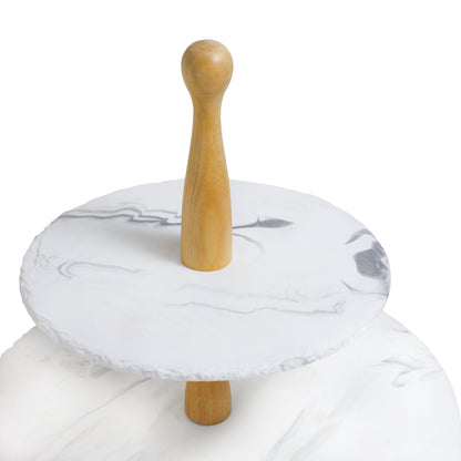 Tiramisu Wood & Resin 2-Tier Dessert Server