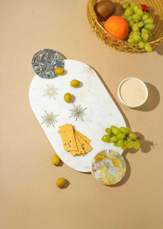 Ethereal Starlight Marble Platter