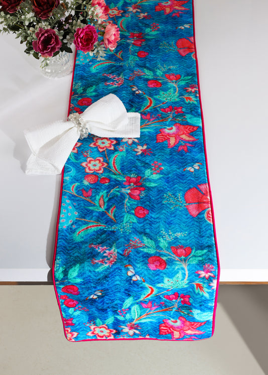 Regal Garden of Opulence Velvet Table Runner