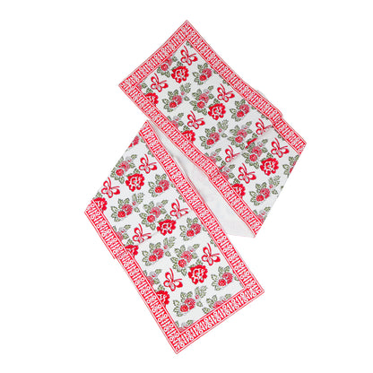 Flutter & Bloom Block Print Cotton Table Runner