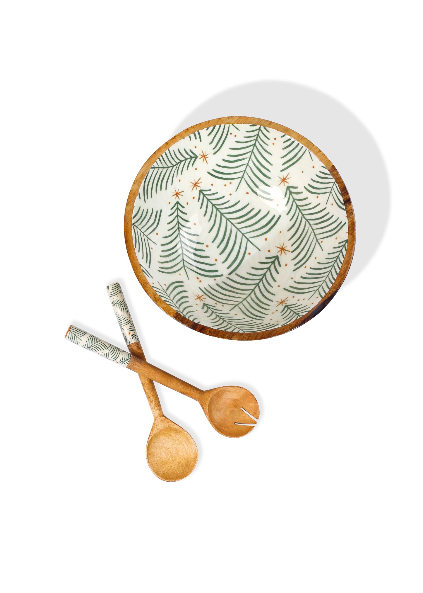 Winter Evergreen Salad Bowl Set