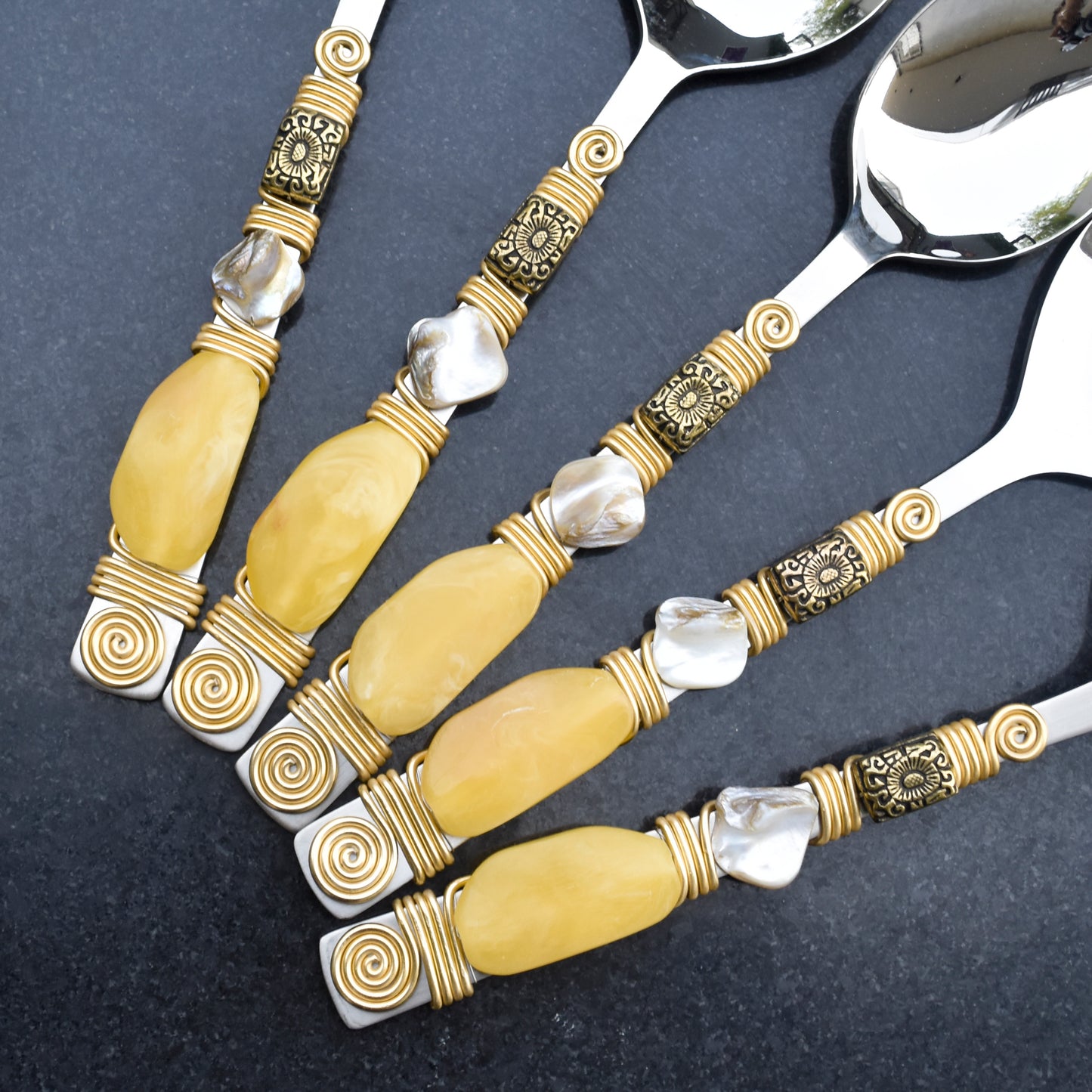 Lemon Bubbles Serving Spoons (Set Of 6)