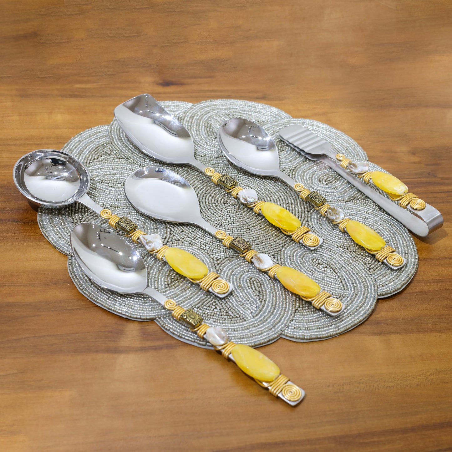 Lemon Bubbles Serving Spoons (Set Of 6)