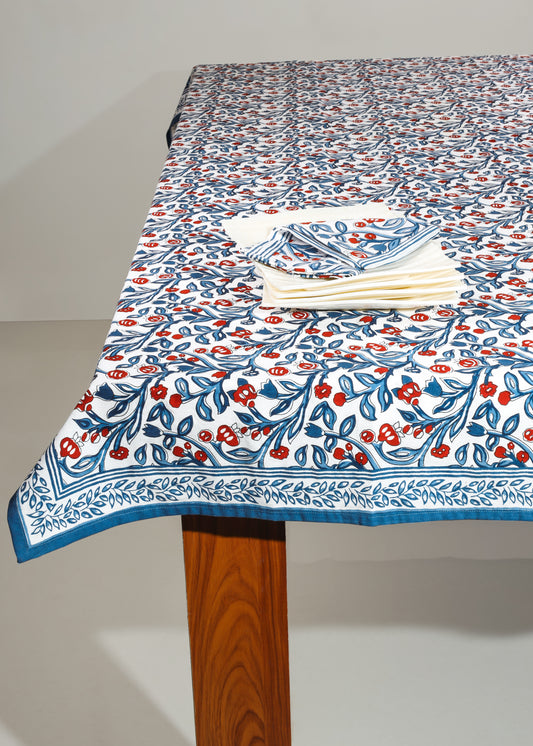 Chic Contrast Block Print Cotton Tablecloth