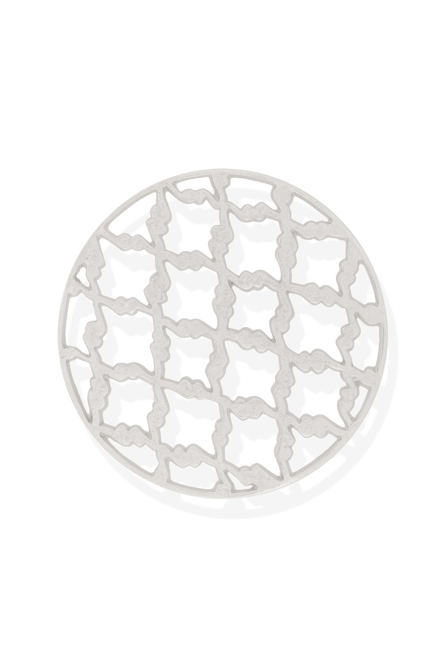 Geo Lattice Handcrafted Aluminum Trivet – 8"