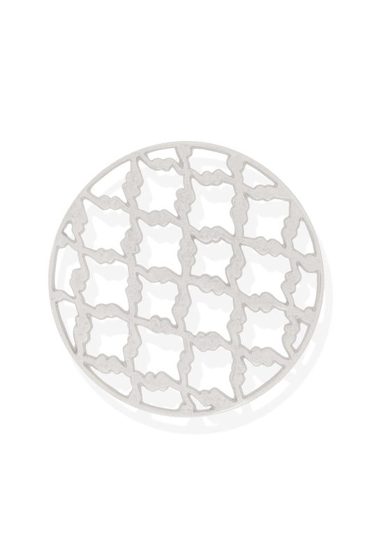 Geo Lattice Handcrafted Aluminum Trivet – 8"