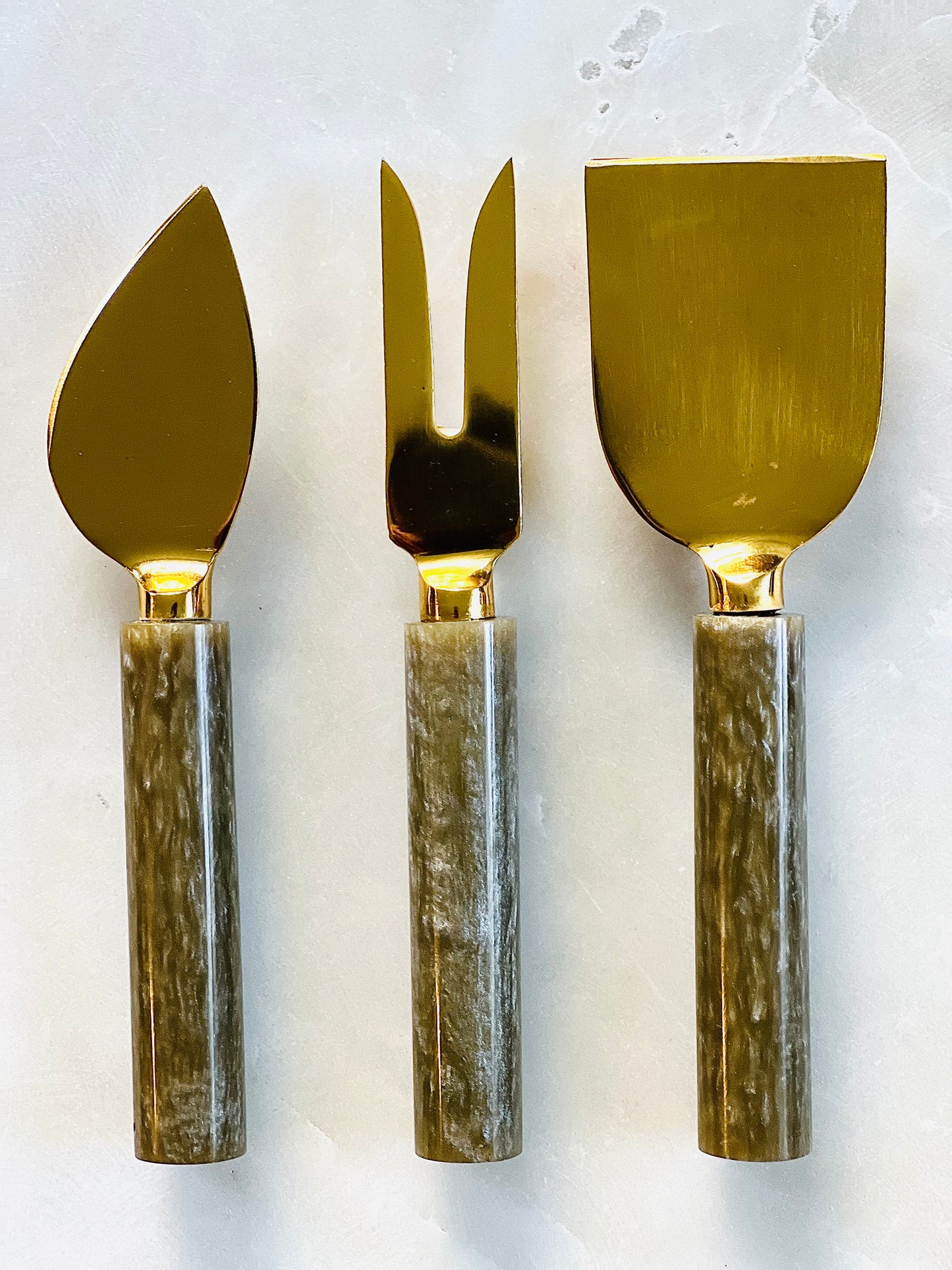 Brown Resin & Steel Cheese Tools