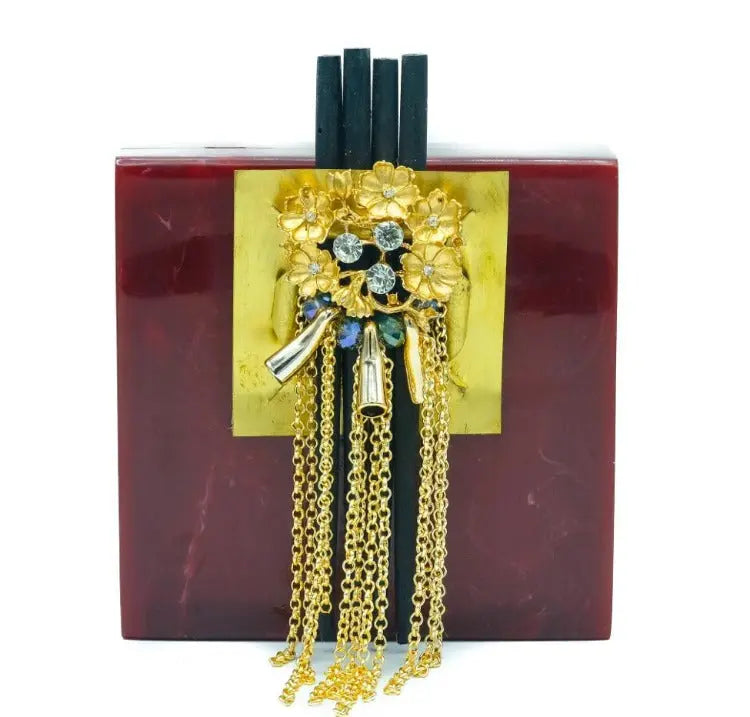 Cavendish Minaudiere- Dark Red Resin