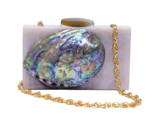 Breaker Bay Minaudiere- Ivory & Blue