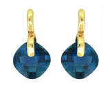 Tiramisu Solid 14k Gold London Blue Topaz Drop Earrings 3.98 ct