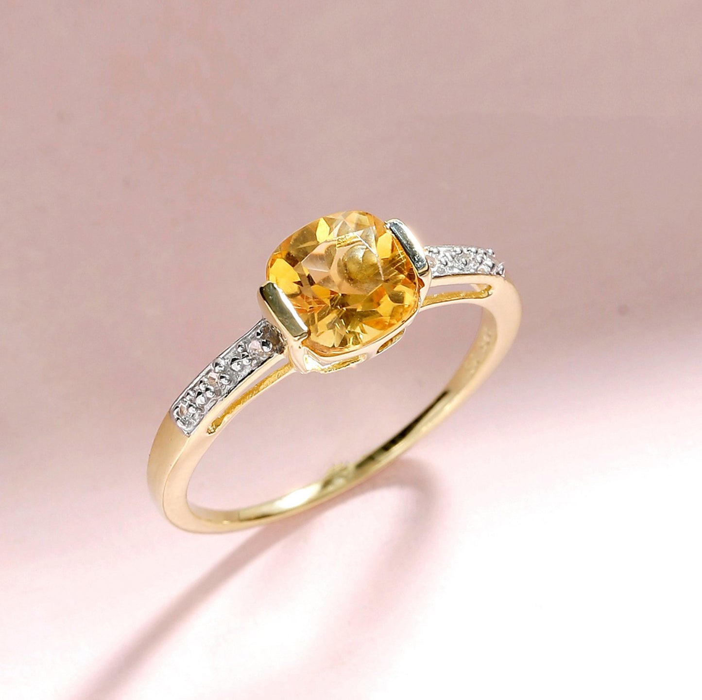 Tiramisu 1.43 Ct Citrine Solid 10k Yellow Gold Ring Jewelry