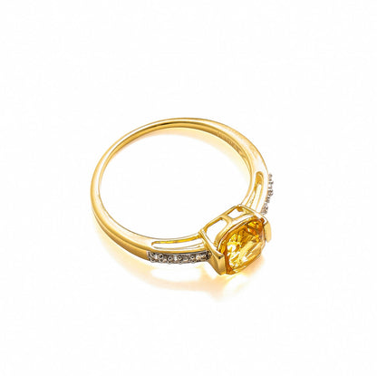 Tiramisu 1.43 Ct Citrine Solid 10k Yellow Gold Ring Jewelry