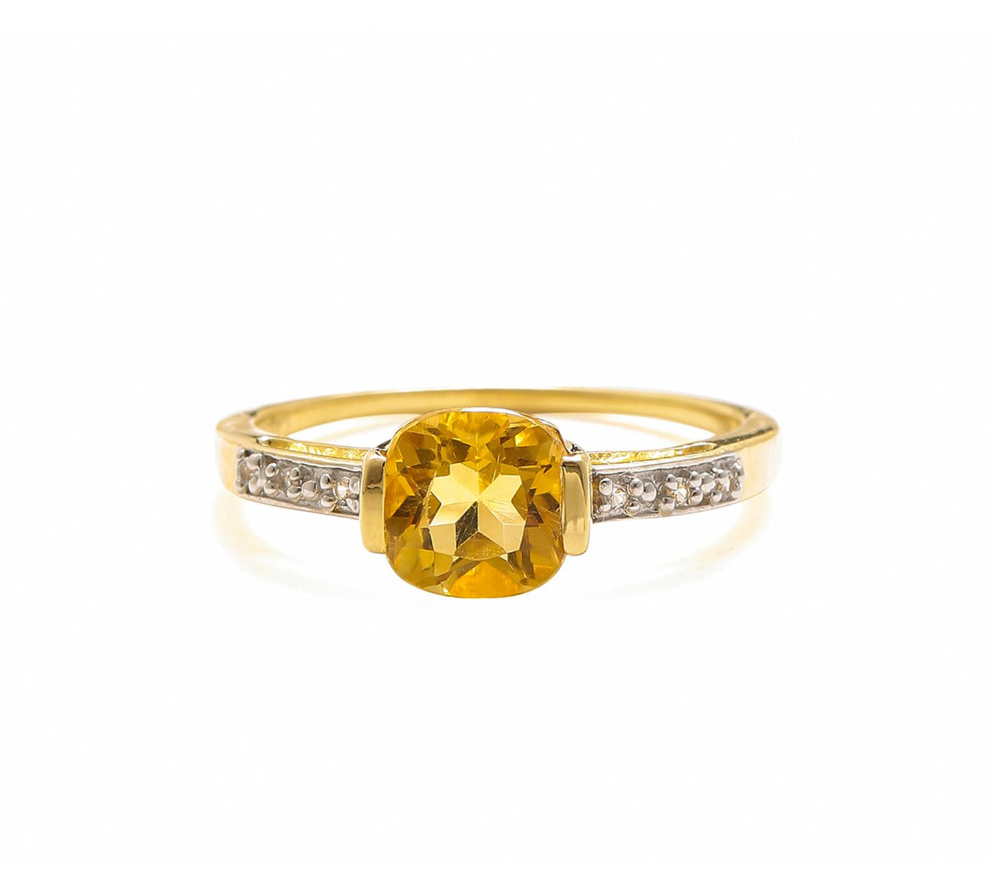 Tiramisu 1.43 Ct Citrine Solid 10k Yellow Gold Ring Jewelry